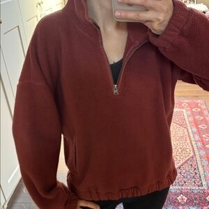 Women’s Burgundy Half-Zip Sweater